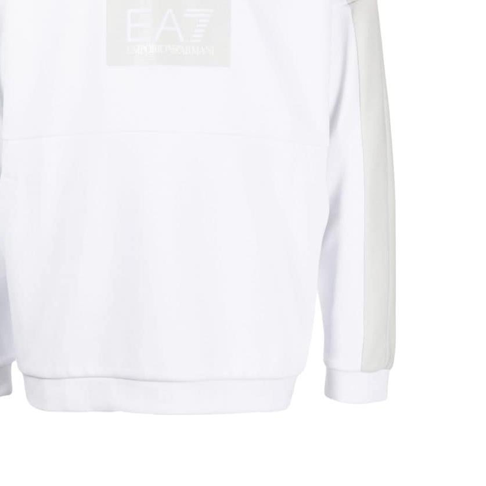 Sizing 安普里奥阿玛尼EA7 SS23拼色标志印花白色长袖男士卫衣 3RPM27-PJF3Z-1100