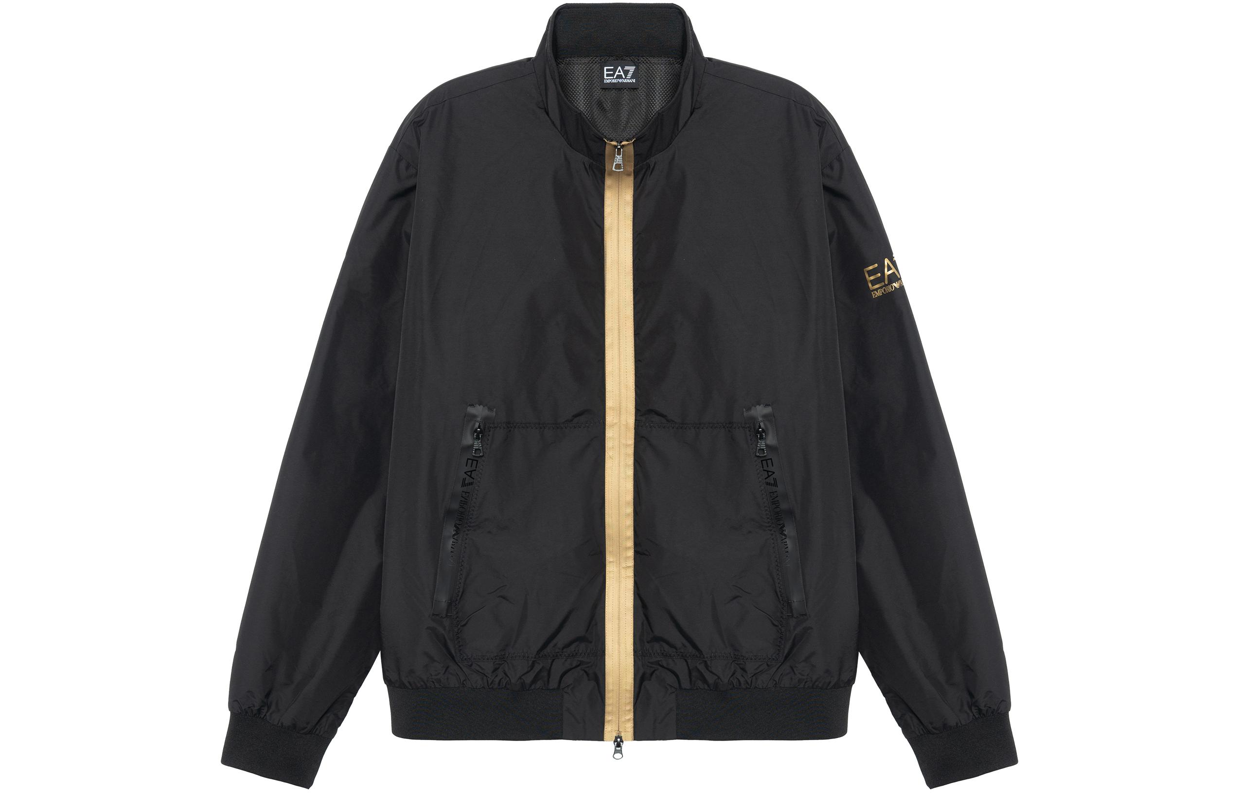 Emporio Armani EA7 SS23 Colorblock Logo Print Zip-Up Jacket Black - 3RPB11-PN27Z-0200