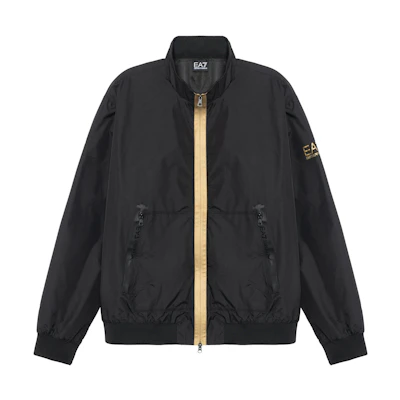 Emporio Armani EA7 SS23 Colorblock Logo Print Zip-Up Jacket Black - 3RPB11-PN27Z-0200