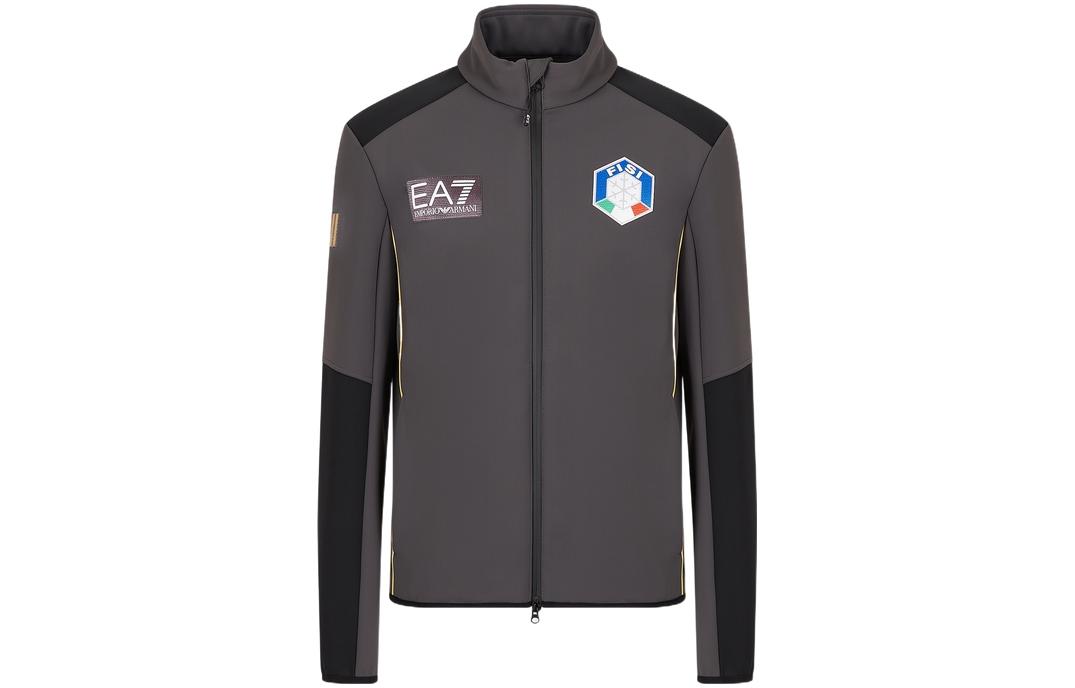 Emporio Armani EA7 SS23 Contrast Panel Zip-Up Jacket Dark Gray 6LPM1F-PN8HZ-0960