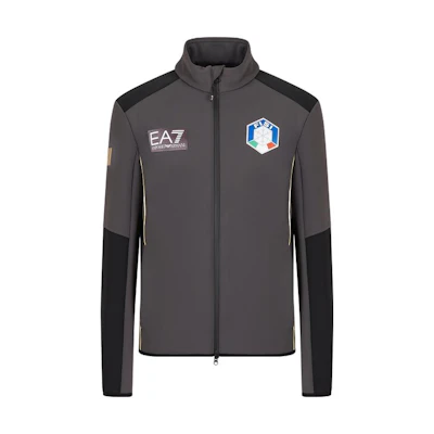 Emporio Armani EA7 SS23 Contrast Panel Zip-Up Jacket Dark Gray 6LPM1F-PN8HZ-0960