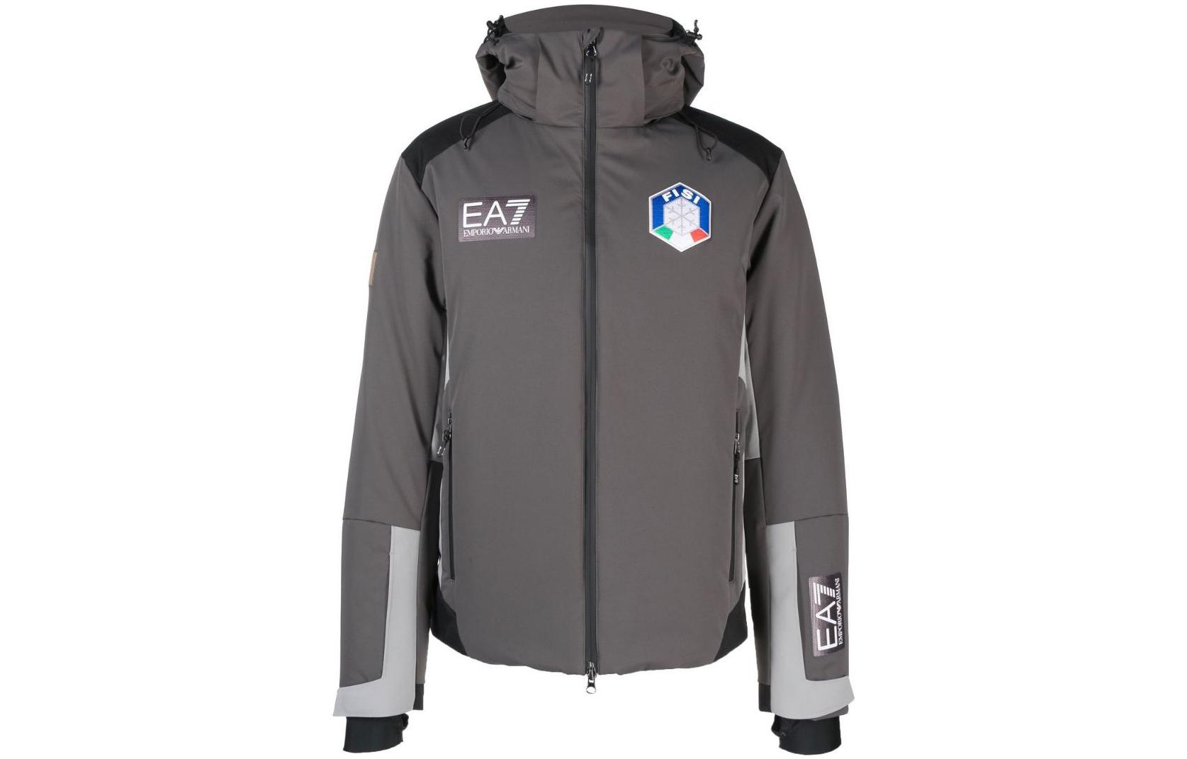 Emporio Armani EA7 SS23 Dark Gray Graphic Zip-Up Hoodie Jacket 6LPG2F-PNCJZ-0960