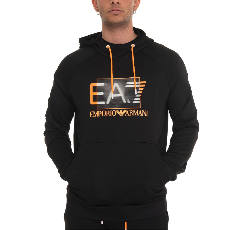 Emporio Armani EA7 SS23 Gradient Logo Hoodie Black Pullover Long Sleeve 3RPM04-PJ16Z-1200 圖 5