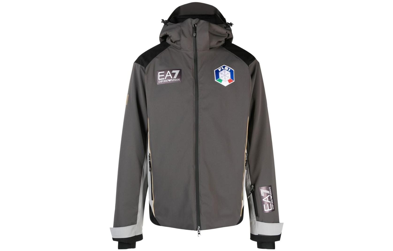 Emporio Armani EA7 SS23 Graphic Zip Hoodie Jacket Men’s Gray 6LPG1F-PNCJZ-0960