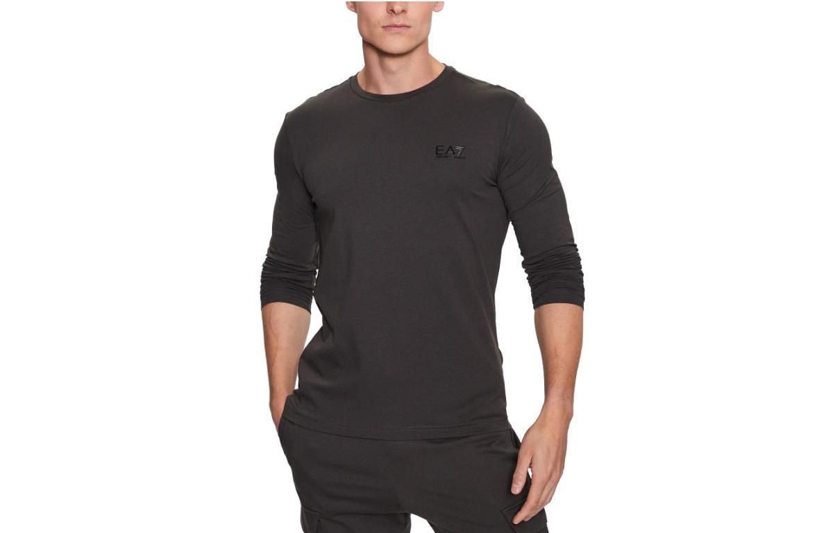 Emporio Armani EA7 SS23 Grey Crewneck Sweatshirt with Logo Print 8NPT55-PJM5Z-1997