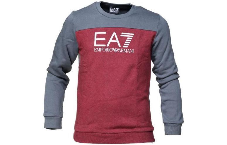 Emporio Armani EA7 SS23 Kids Logo Print Crewneck Pullover Sweatshirt - Colorblock 6ZBM59-BJ07Z-3405