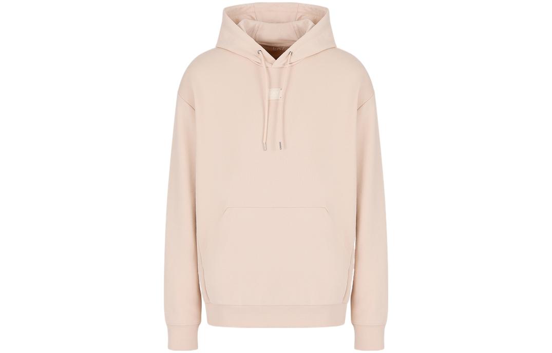 Emporio Armani EA7 SS23 Light Pink Unisex Oversized Hoodie Sweatshirt 3RUM78-TJPQZ-1741