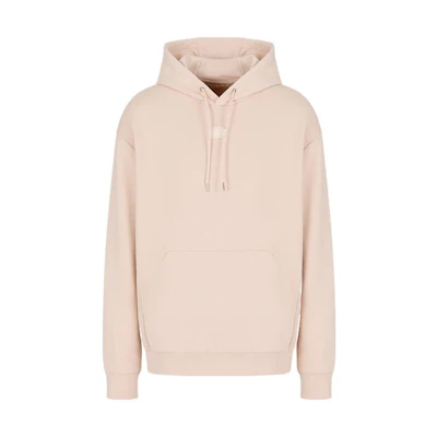 Emporio Armani EA7 SS23 Light Pink Unisex Oversized Hoodie Sweatshirt 3RUM78-TJPQZ-1741