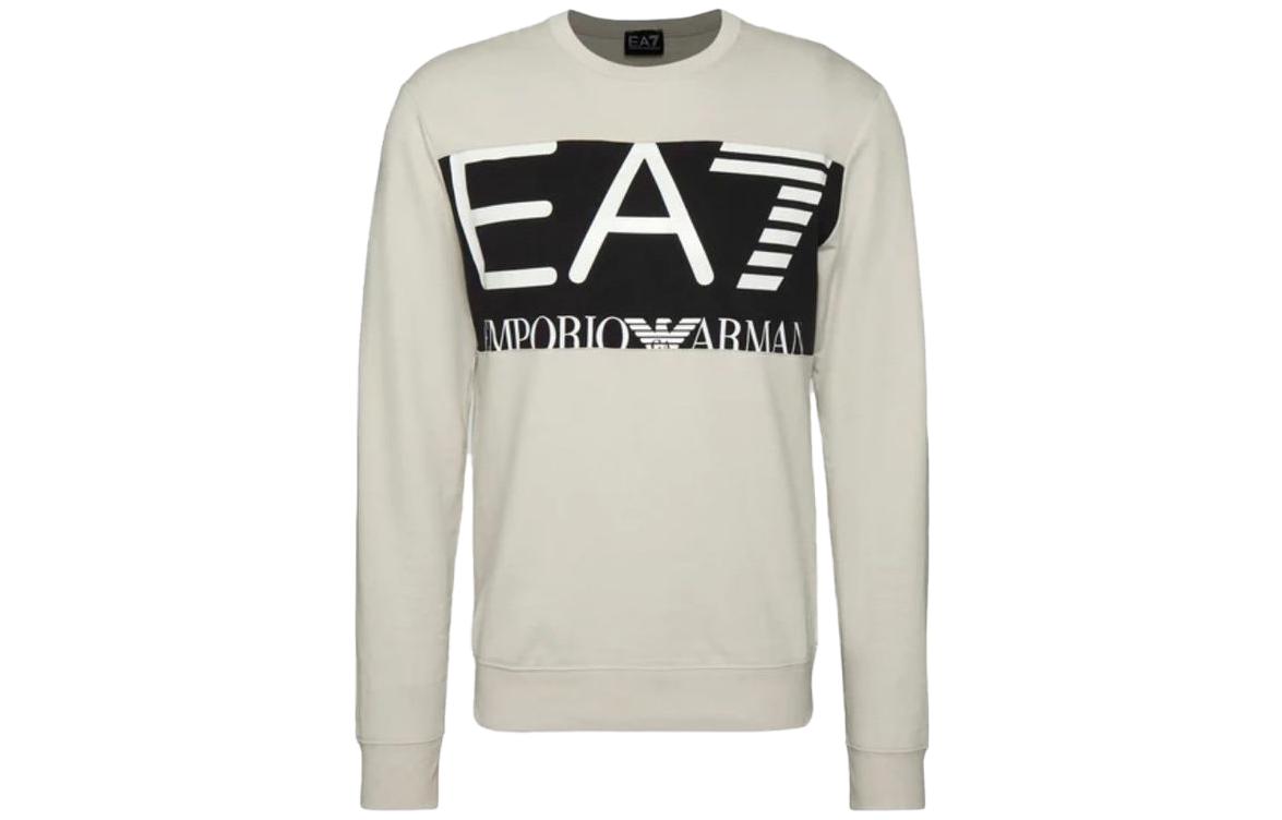 Emporio Armani EA7 SS23 Logo Crewneck Pullover Sweatshirt Grey () 6LPM51-PJFGZ-1716
