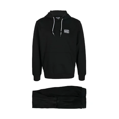 Emporio Armani EA7 SS23 Logo Hoodie & Sweatpants Set Men’s Black 3RPV55-PJ05Z-1200