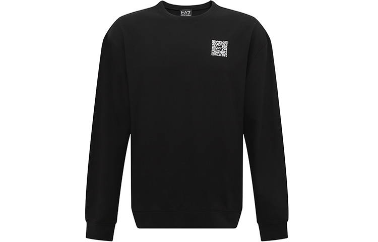Emporio Armani EA7 SS23 Logo Print Crewneck Sweatshirt Black 3RUM14-PJNWZ-1200