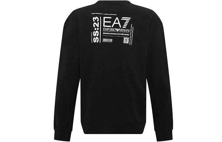 Lookbook エンポリオアルマーニ EA7 SS23 ロゴプリント クルーネックスウェット ブラック 3RUM14-PJNWZ-1200