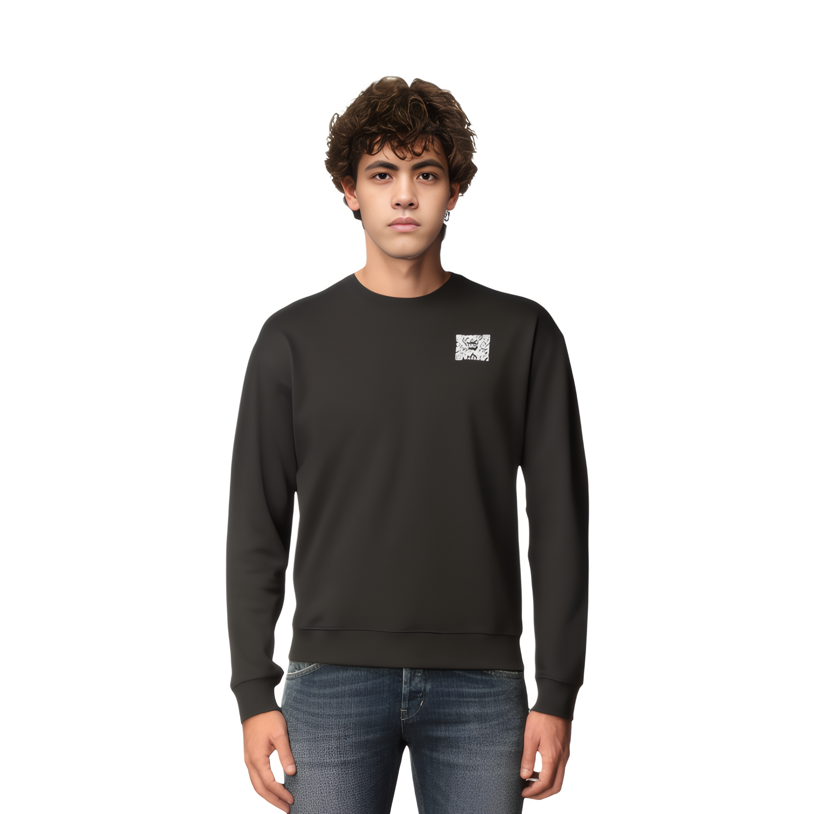 Details for エンポリオアルマーニ EA7 SS23 ロゴプリント クルーネックスウェット ブラック 3RUM14-PJNWZ-1200