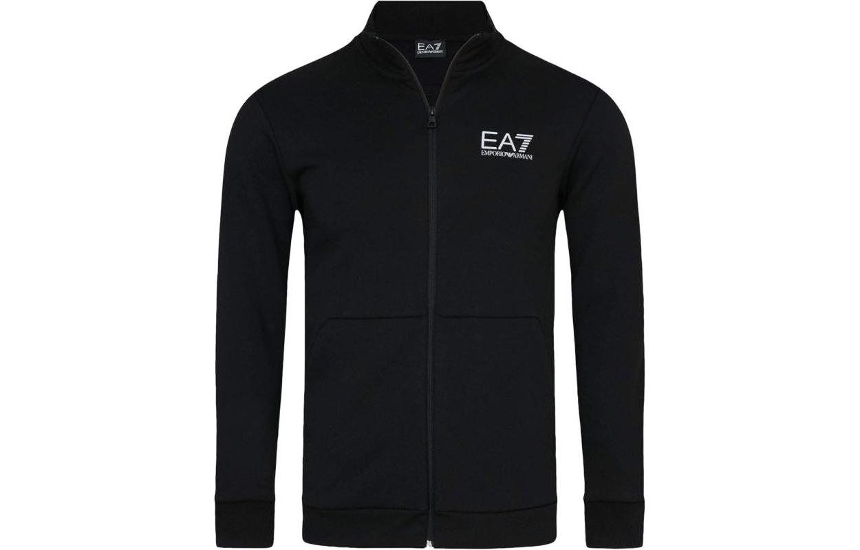 Emporio Armani EA7 SS23 Logo Print Stand Collar Zip Jacket Black 6KPM90-PJBZZ-1200