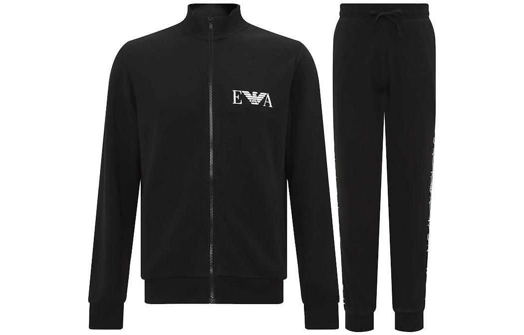 EMPORIO ARMANI EA7 SS23 Logo Print Tracksuit Set Men’s Black 111927-3R571-00020