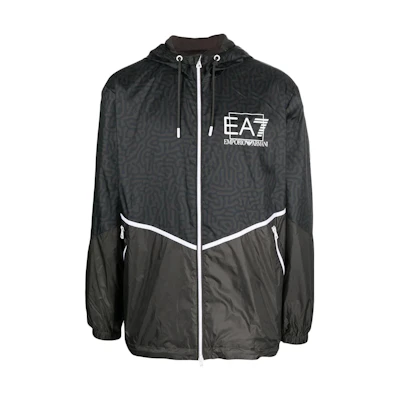 Emporio Armani EA7 SS23 Logo Print Zip-Up Hoodie Jacket - Dark Green 3RPB04-PN5ZZ-1997