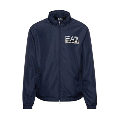 Emporio Armani EA7 SS23 Logo Print Zip-Up Jacket Men’s in Navy Blue 6GPB31-N28Z-1554