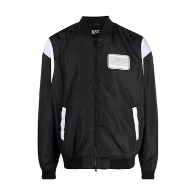 Emporio Armani EA7 SS23 Logo Print Zip Jacket Black 19890228