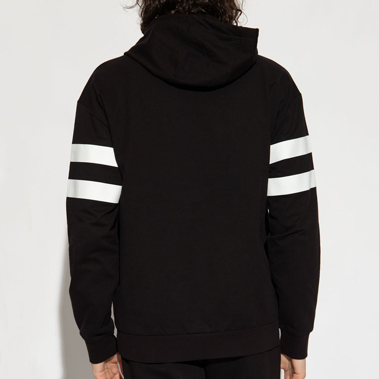 Emporio Armani EA7 SS23 Logo Striped Print Pullover Hoodie Black 3RUM04-PJ2SZ-1200 圖 4