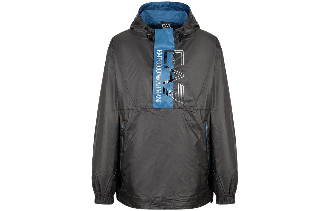 Emporio Armani EA7 SS23 Men’s Hoodie Large Logo Half-Zip Navy Blue 3RPB06-PN5ZZ-1200