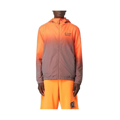 Emporio Armani EA7 SS23 Orange Hoodie Zip Long-Sleeve Jacket 3RPB17-PNBYZ-2604