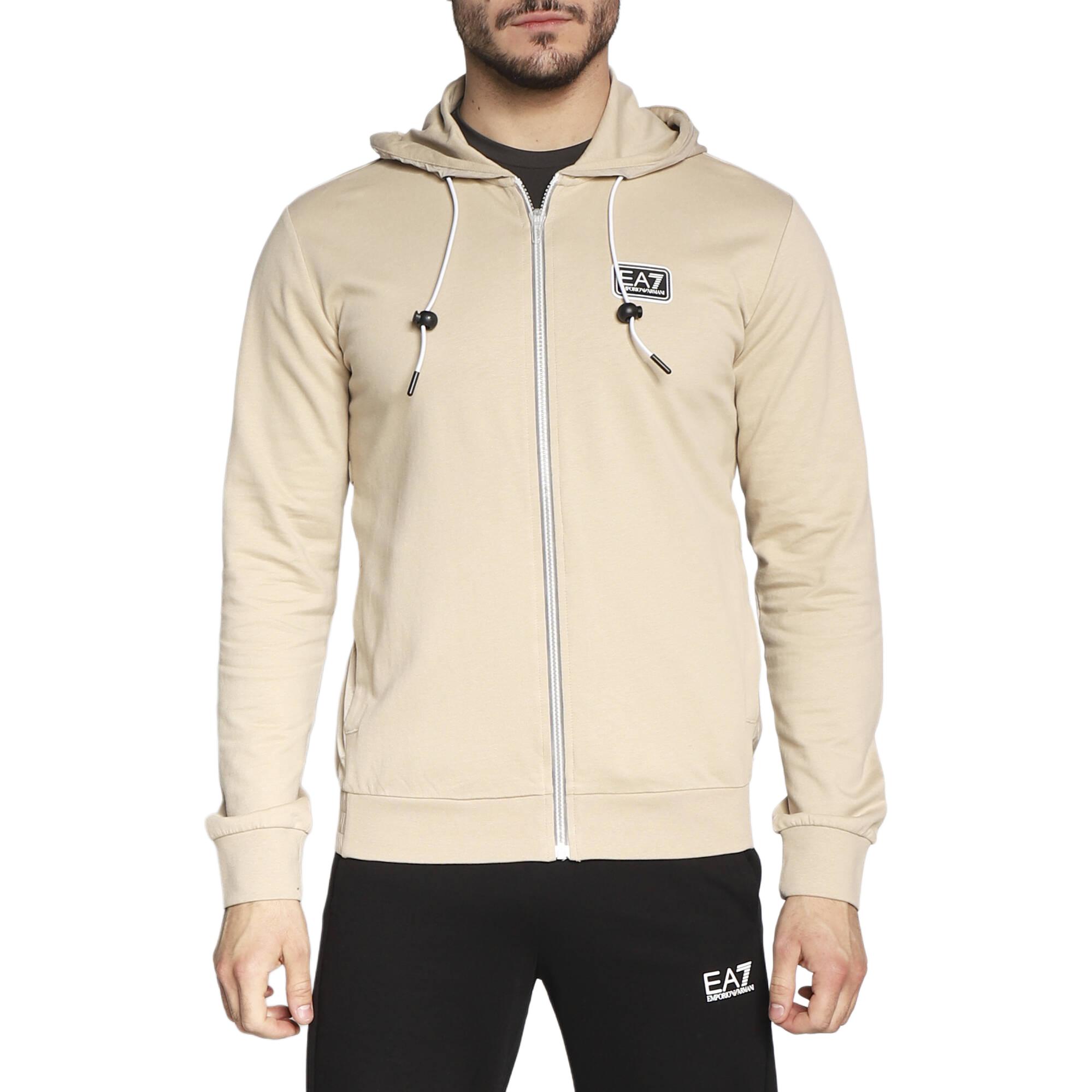 Emporio Armani EA7 SS23 Oversized Letter Print Hoodie Men’s Gray 3RPM25-PJ05Z-1722