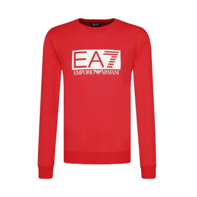 Emporio Armani EA7 SS23 Red Long-Sleeve Crewneck Sweatshirt for Men 3GPM60-J05Z-1450