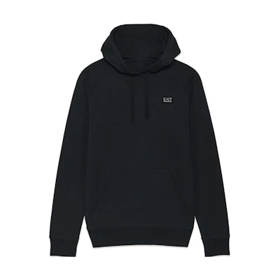 Emporio Armani EA7 SS23 Solid Color Slim Hoodie Black 6GPM96-J07Z-1578