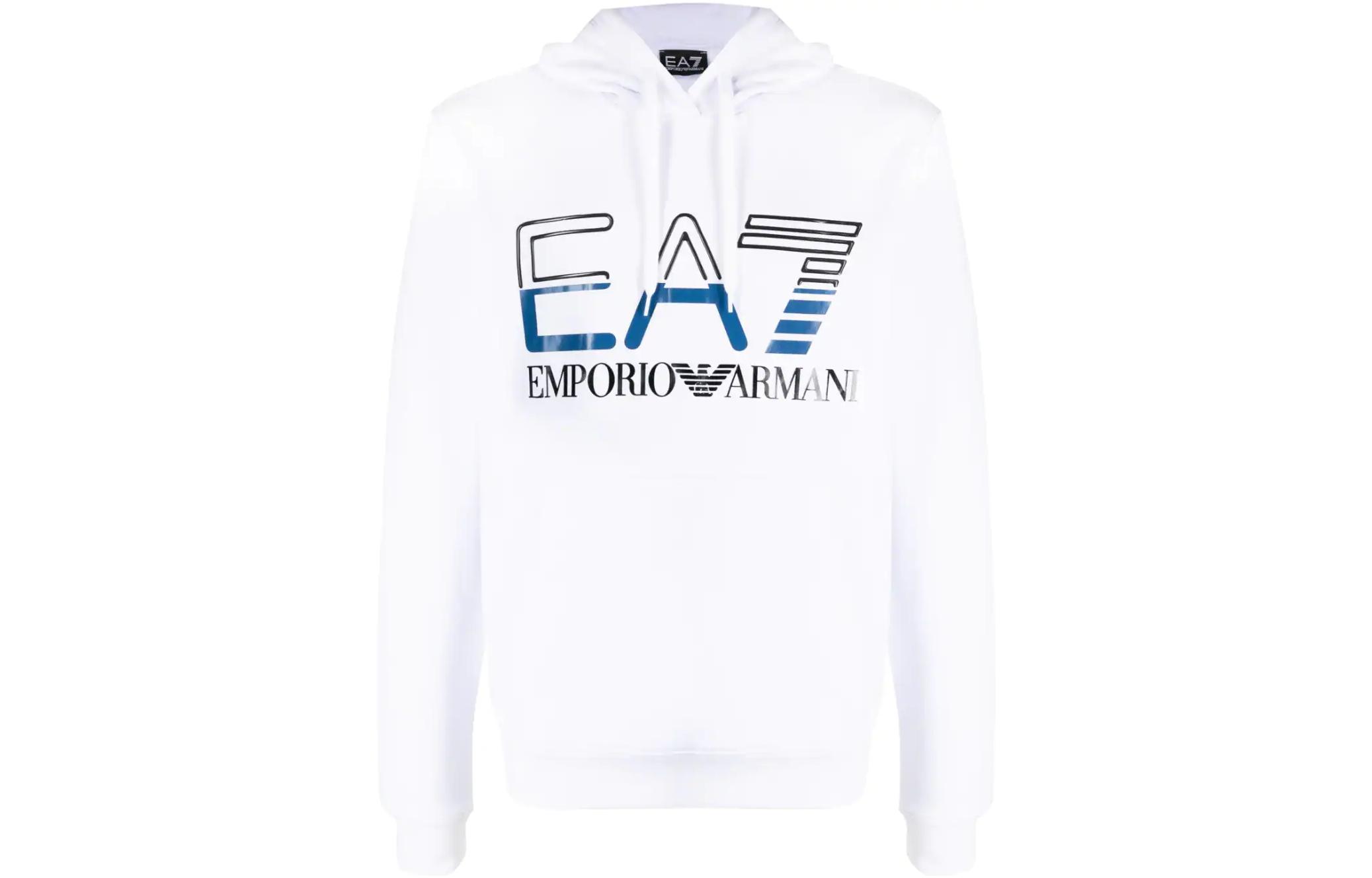 Order Emporio Armani EA7 SS23 白色連帽衫 字母印花設計 3RPM13-PJLSZ-1100