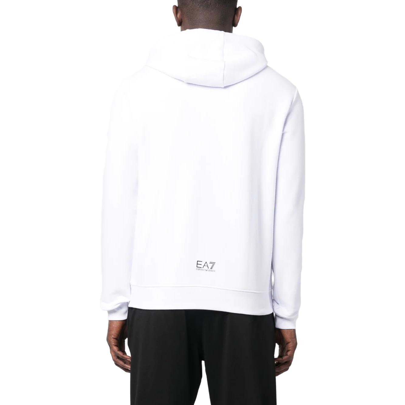 Shop Emporio Armani EA7 SS23 白色連帽衫 字母印花設計 3RPM13-PJLSZ-1100
