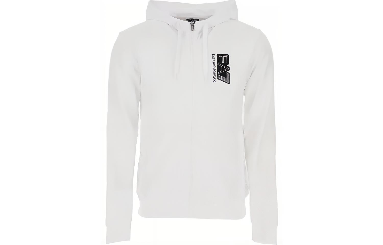 Emporio Armani EA7 SS23 White Plain Casual Hoodie 6KPM85-PJ05Z-1100