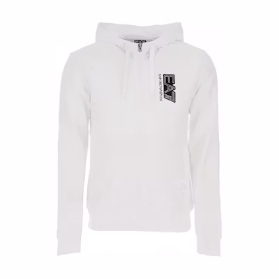 Emporio Armani EA7 SS23 White Plain Casual Hoodie 6KPM85-PJ05Z-1100