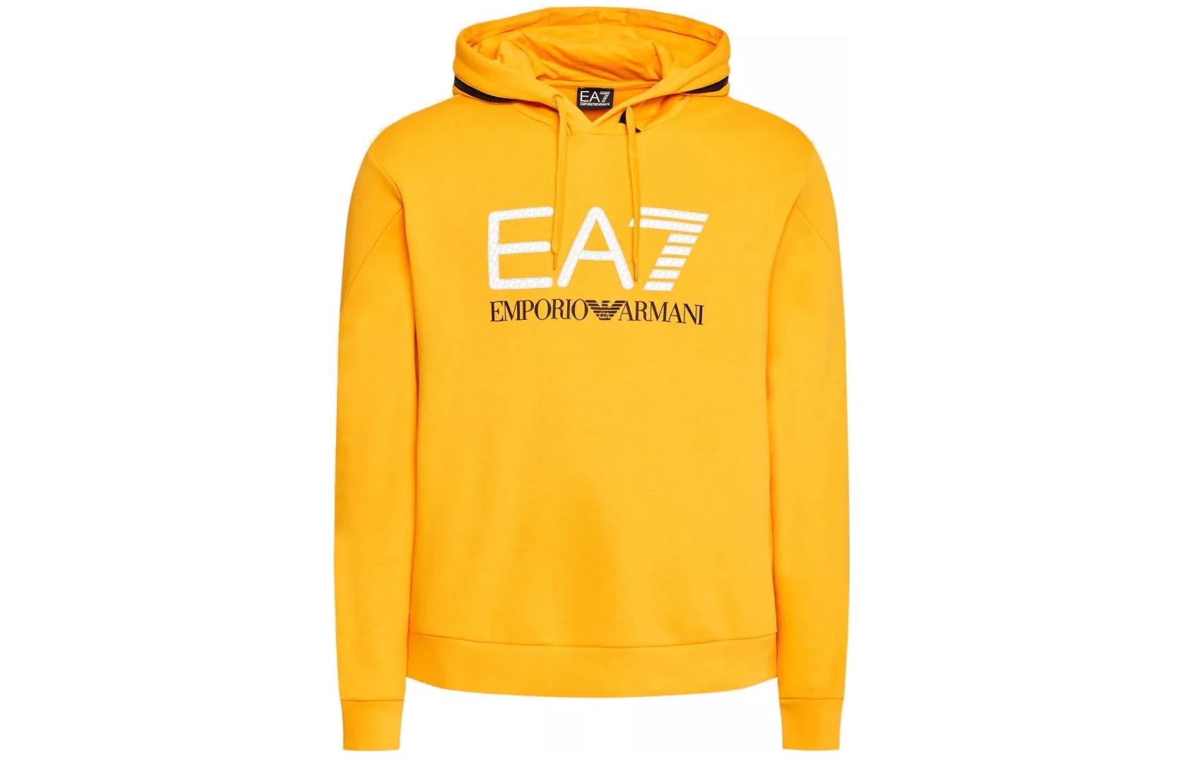 Emporio Armani EA7 SS23 Yellow Letter Print Sweatshirt Men 6LPM88-PJ07Z-1629