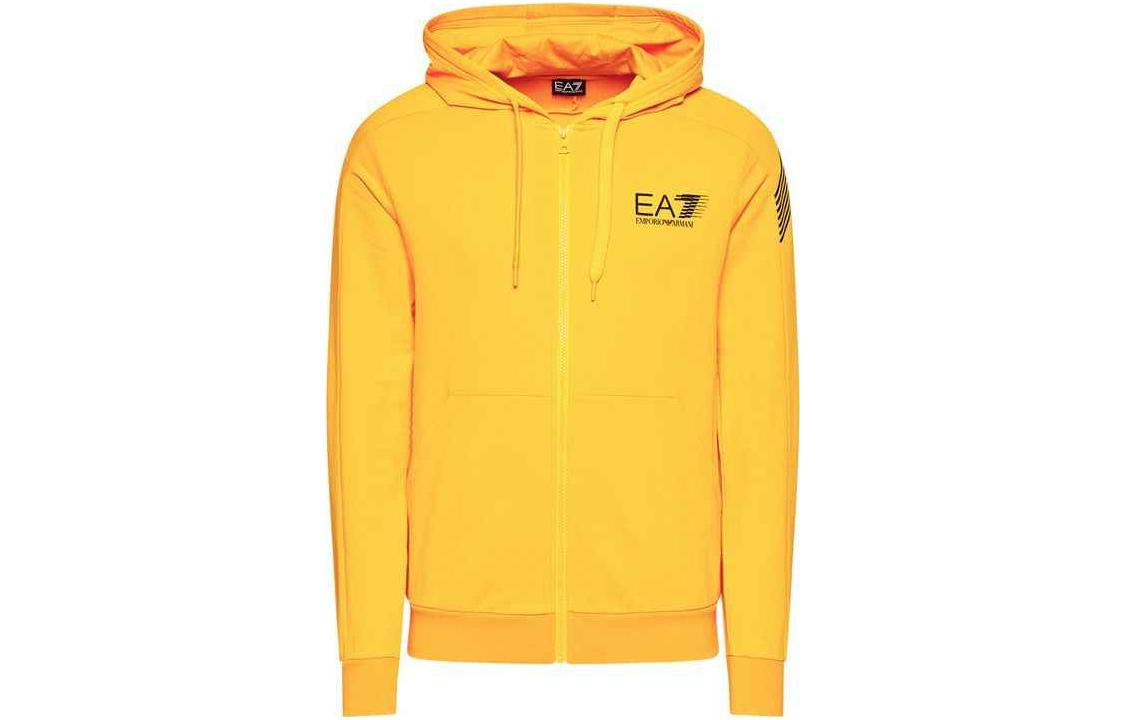 Emporio Armani EA7 SS23 Yellow Logo Hoodie Casual Wear 3KPM68-PJ05Z-1604