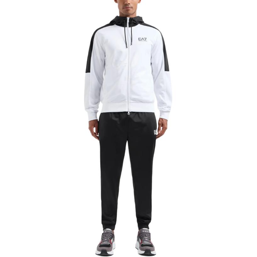 Lookbook エンポリオアルマーニ EA7 SS24 ロゴプリント フーディ ジップ ロングスリーブ トラックスーツ 6DPV70-PJHCZ-21BA