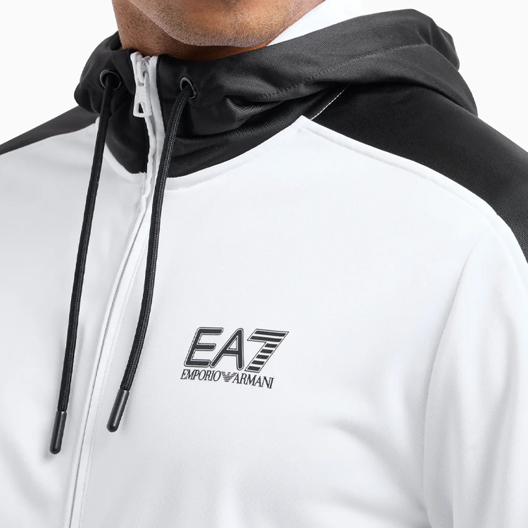 Details for エンポリオアルマーニ EA7 SS24 ロゴプリント フーディ ジップ ロングスリーブ トラックスーツ 6DPV70-PJHCZ-21BA