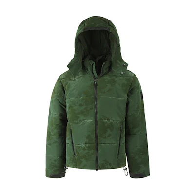 EMPORIO ARMANI EA7 SS24 Military Green Hooded Zip-Up Cotton Jacket. 6RPB26-PNEPZ-1845
