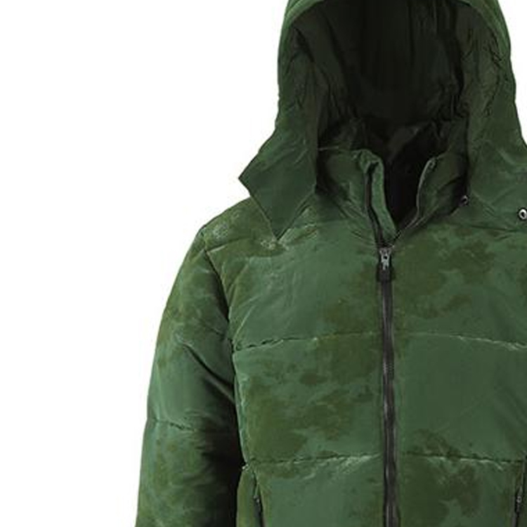 Shop EMPORIO ARMANI EA7 SS24 軍綠連帽拉鍊棉質外套 6RPB26-PNEPZ-1845