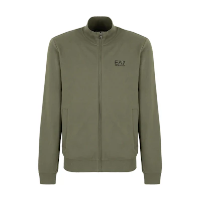 Emporio Armani EA7 SS24 Green Logo Print Zip-Up Sweatshirt 8NPM01-PJ05Z-1846