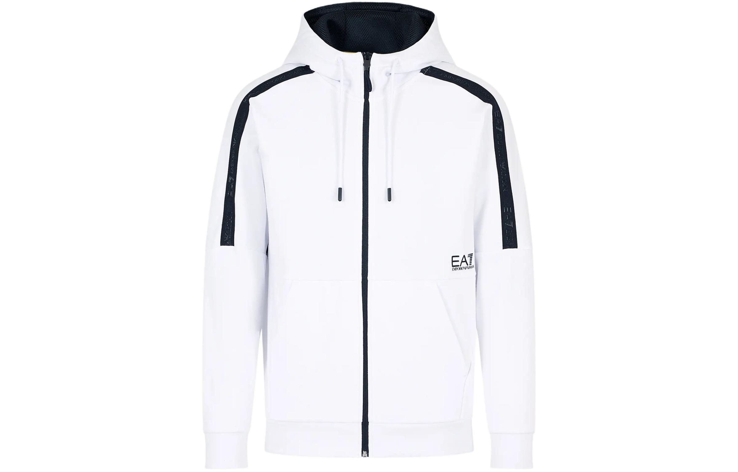 Order Sudadera con Capucha Emporio Armani EA7 SS24 Blanca de Manga Larga con Logo. 3DPM88-PJEQZ-1100