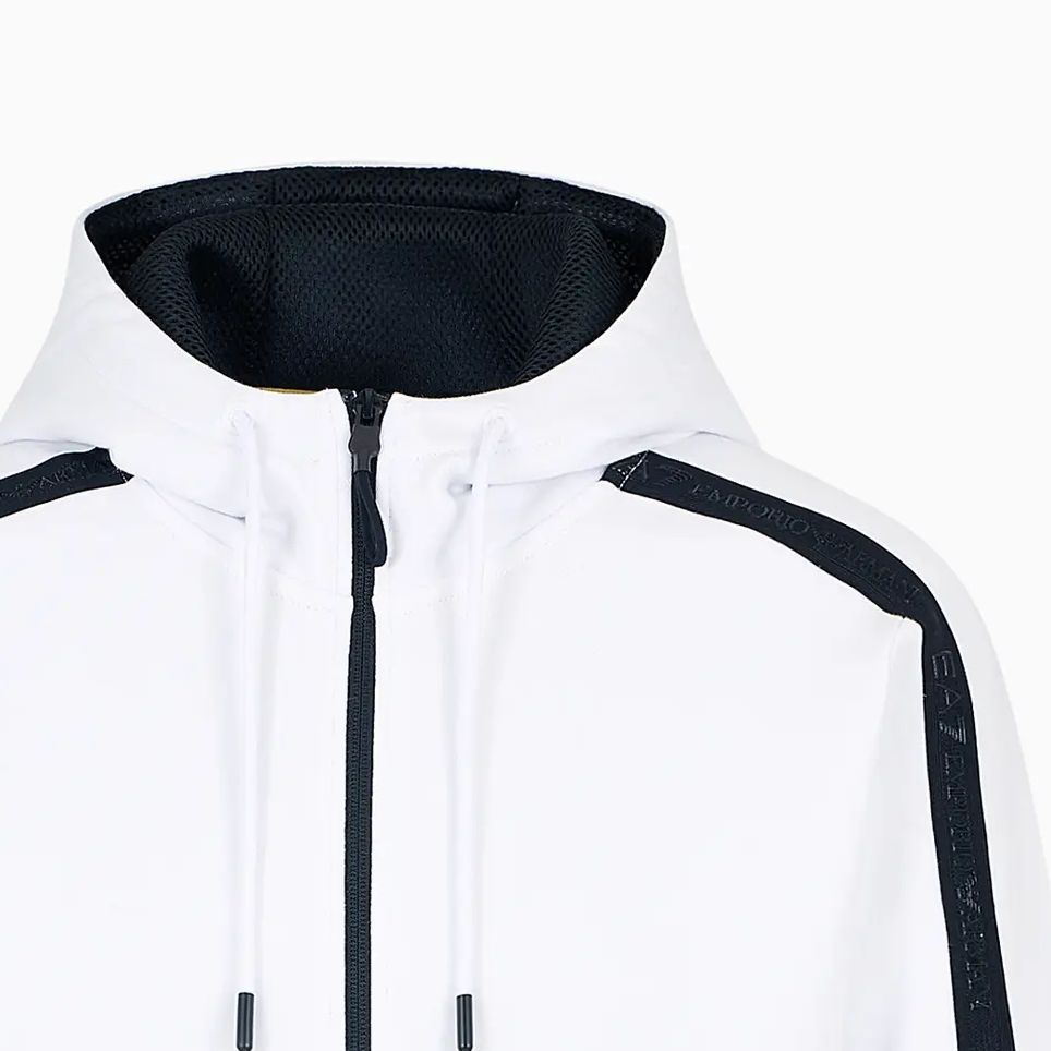 Purchase Sudadera con Capucha Emporio Armani EA7 SS24 Blanca de Manga Larga con Logo. 3DPM88-PJEQZ-1100