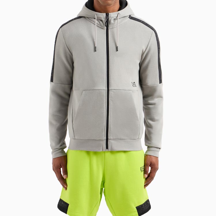 Emporio Armani EA7 SS24 Logo Print Hoodie with Zipper and Drawstring for Men 3DPM88-PJEQZ-0923 圖 4