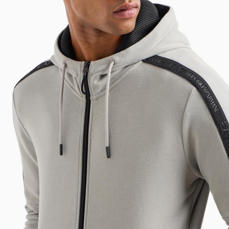 Emporio Armani EA7 SS24 Logo Print Hoodie with Zipper and Drawstring for Men 3DPM88-PJEQZ-0923 圖 6