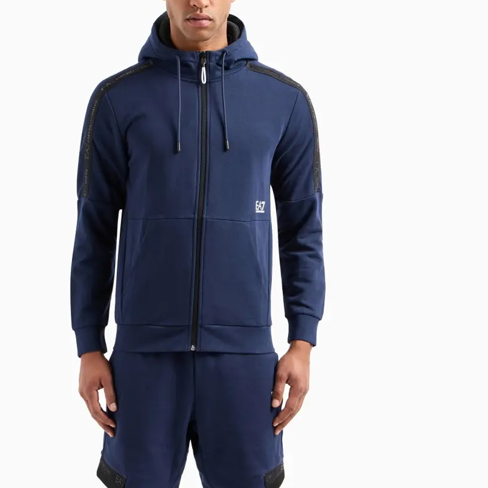 Emporio Armani EA7 SS24 Logo Print Hoodie with Zipper and Drawstring for Men 3DPM88-PJEQZ-0923 圖 10