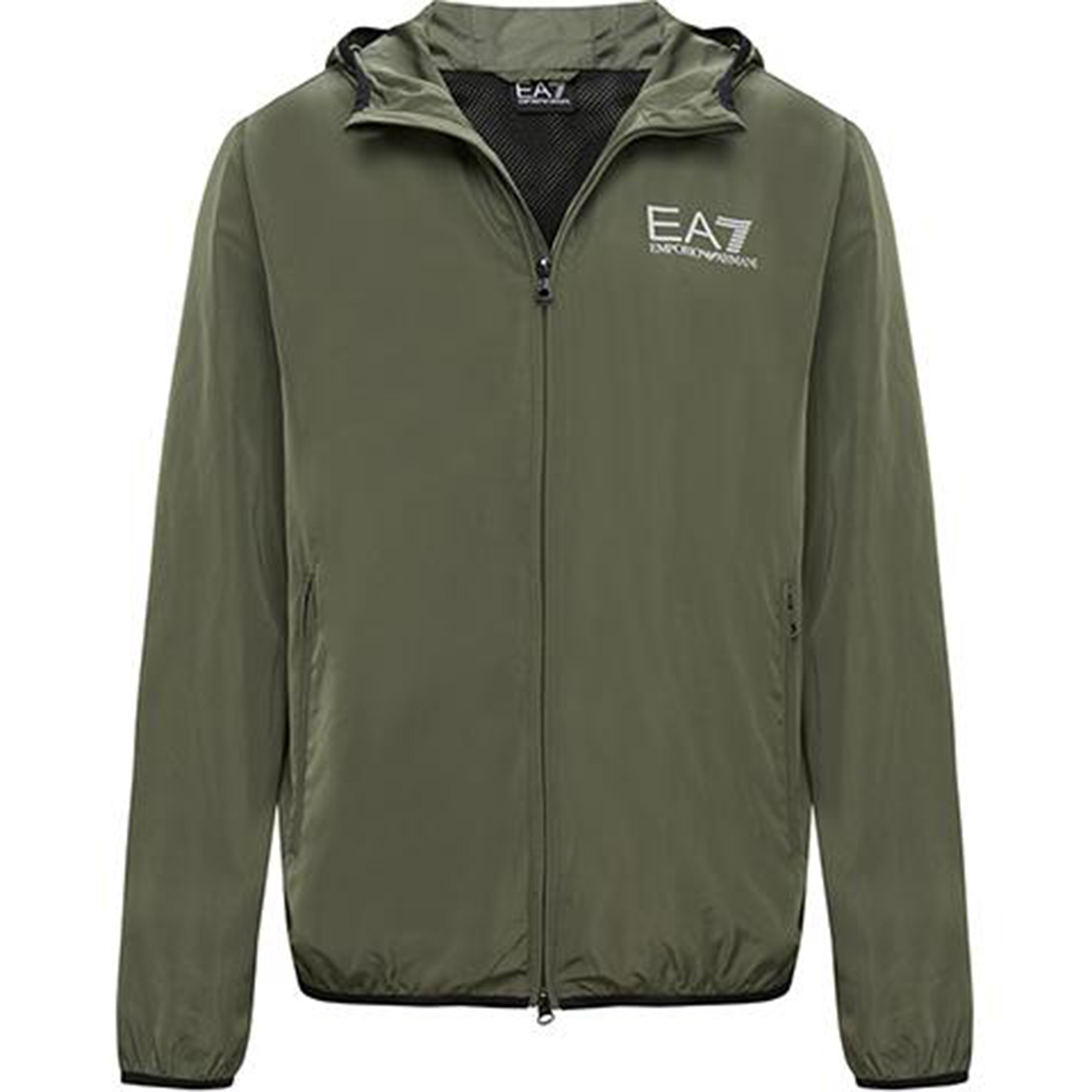 Emporio Armani EA7 SS24 Logo Print Hoodie Zip Jacket - Army Green 8NPB04-PNN7Z-1846