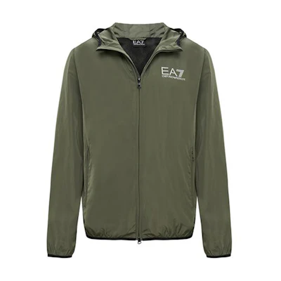 Emporio Armani EA7 SS24 Logo Print Hoodie Zip Jacket - Army Green 8NPB04-PNN7Z-1846
