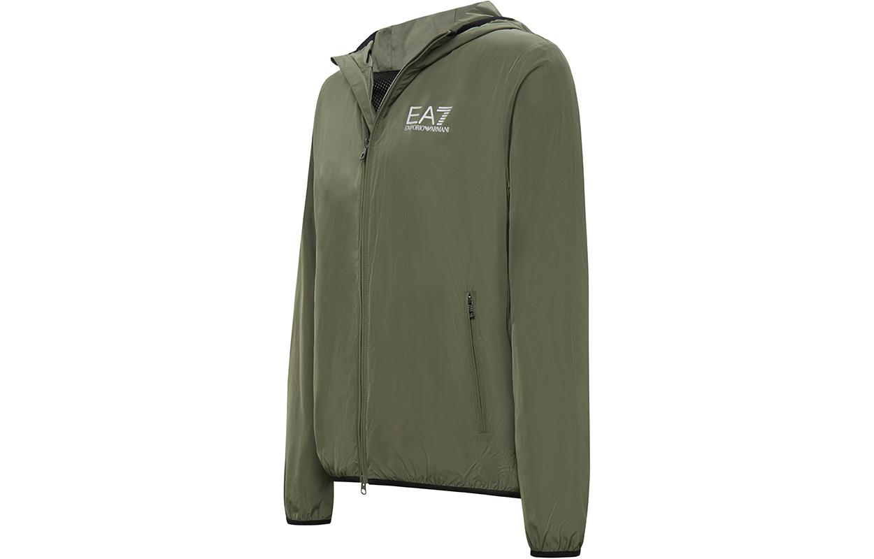 Shop Emporio Armani EA7 Jaket Hoodie Logo SS24 - Hijau Army 8NPB04-PNN7Z-1846