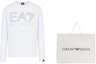 Lookbook Emporio Armani EA7 SS24 Logo Print Slim-Fit Long Sleeve Tee Unisex White. 3DPT38-PJMUZ-1100