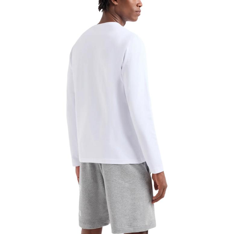 Purchase Emporio Armani EA7 SS24 Logo Print Slim-Fit Long Sleeve Tee Unisex White. 3DPT38-PJMUZ-1100