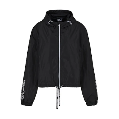 Emporio Armani EA7 SS24 Logo Print Unisex Black Bomber Jacket 3DUB01-PNFNZ-1200